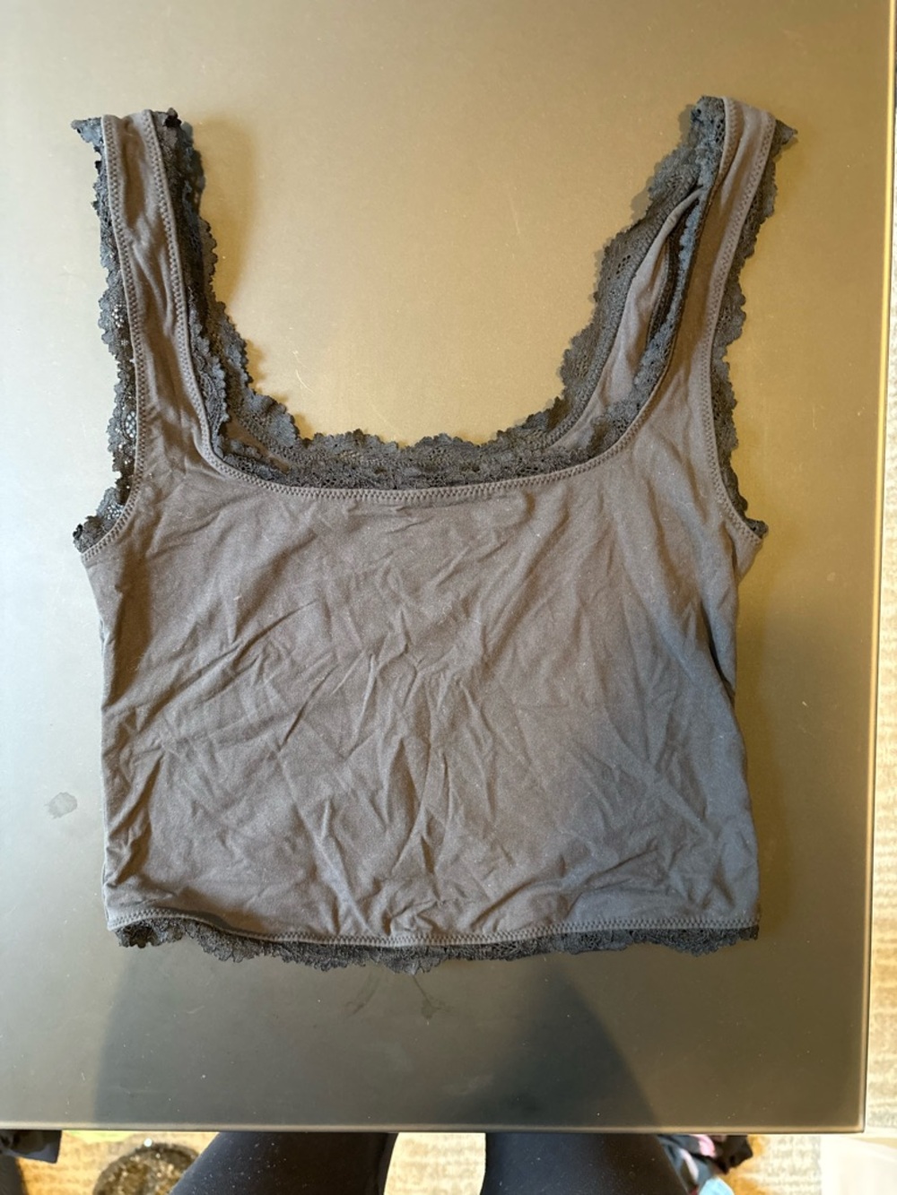 SKIMS Fits Everybody Lace Tank in black